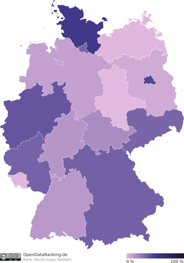 Karte des Open-Data-Rankings 2024